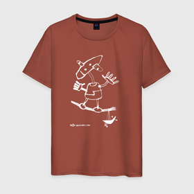 Мужская футболка хлопок с принтом Канатоходец Color в Санкт-Петербурге, 100% хлопок | прямой крой, круглый вырез горловины, длина до линии бедер, слегка спущенное плечо. | dancer | equilibrium | rope | акробат | канатоходец | плясун | по канату | равновесие