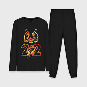Мужская пижама хлопок (с лонгсливом) с принтом Альфа новогодний тигр 2022 в Тюмени,  |  | new year | год тигра | новый год 2022 | символ нового года | тигр | тигр 2022 | яркий рисунок тигра