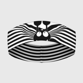 Повязка на голову 3D с принтом Кот рвет тельняшку в Белгороде,  |  | Тематика изображения на принте: cat | hung | mad cat | stripes | tears | vest | бешеный кот | кошка | повис | полосы | рвет | тельняшка