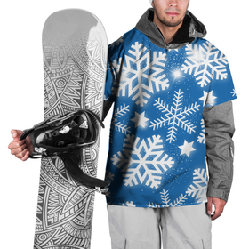 Накидка на куртку 3D с принтом Снежное небо , 100% полиэстер |  | зима | небо | новый год | снег | снежинки