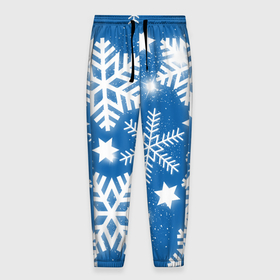 Мужские брюки 3D с принтом Снежное небо в Новосибирске, 100% полиэстер | манжеты по низу, эластичный пояс регулируется шнурком, по бокам два кармана без застежек, внутренняя часть кармана из мелкой сетки | зима | небо | новый год | снег | снежинки