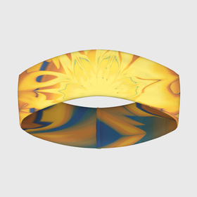Повязка на голову 3D с принтом Солнечный цветок. Абстракция. 535 332 32. в Екатеринбурге,  |  | abstraction | blue | flower | fractal | sunny | yellow | абстракция | желтый | на витрину | солнечный | фрактал | цветок
