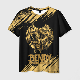 Мужская футболка 3D с принтом WORLD BENDY в Курске, 100% полиэфир | прямой крой, круглый вырез горловины, длина до линии бедер | bendy | bendy and the ink machine | world bendy | бенди | бенди и чернильная машина | большие чудеса | взлёты и падения | движущиеся картинки | мир бенди | последняя бобина | старая песня