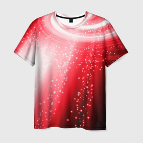 Мужская футболка 3D с принтом Красная космическая спираль в Белгороде, 100% полиэфир | прямой крой, круглый вырез горловины, длина до линии бедер | астрономия | водоворот | космос | красные | неоновый | поток | поток света | свет | спираль