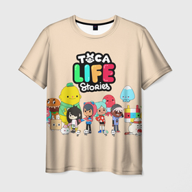 Мужская футболка 3D с принтом Toca Boca | персонажи из Тока Бока , 100% полиэфир | прямой крой, круглый вырез горловины, длина до линии бедер | toca boca | детская игра | игра | лого | логотип | персонажи | прикоснуться ко рту | тока бока