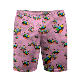 Мужские шорты спортивные с принтом Toca Boca logo pink | Тока Бока ,  |  | toca boca | детская игра | игра | лого | логотип | персонажи | прикоснуться ко рту | тока бока