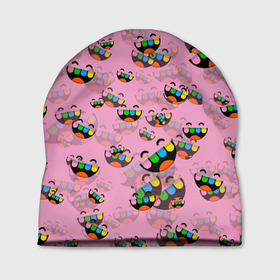Шапка 3D с принтом Toca Boca logo pink | Тока Бока в Новосибирске, 100% полиэстер | универсальный размер, печать по всей поверхности изделия | toca boca | детская игра | игра | лого | логотип | персонажи | прикоснуться ко рту | тока бока