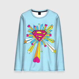 Мужской лонгслив 3D с принтом Logo The 14th of February Superman в Новосибирске, 100% полиэстер | длинные рукава, круглый вырез горловины, полуприлегающий силуэт | 14 февраля | statwb | super man | superman | valentine | valentines | валентин | влюблён | влюблённые | день валентина | день влюблённых | любвоная | любовь | мульт | мультики | мультфильм | св валентин | супермен