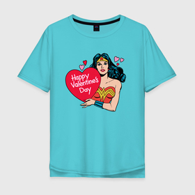 Мужская футболка хлопок Oversize с принтом Wonder Woman | Valentine в Санкт-Петербурге, 100% хлопок | свободный крой, круглый ворот, “спинка” длиннее передней части | 14 февраля | statwb | valentine | valentines | wonder woman | валентин | влюблён | влюблённые | день валентина | день влюблённых | любвоная | любовь | мульт | мультики | мультфильм | св валентин | чудо женщина