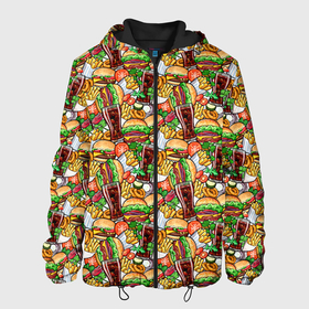 Мужская куртка 3D с принтом Быстрое Питание и Напитки в Екатеринбурге, ткань верха — 100% полиэстер, подклад — флис | прямой крой, подол и капюшон оформлены резинкой с фиксаторами, два кармана без застежек по бокам, один большой потайной карман на груди. Карман на груди застегивается на липучку | burger | cheeseburger | fast food | hamburger | hot dog | pizza | блюдо | бургер | быстрое питание | гамбургер | еда | жратва | завтрак | картошка фри | кола | корм | кушанье | макдоналдс | обед | перекус | пицца | пища | повар