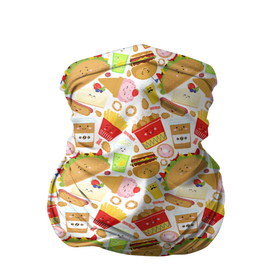 Бандана-труба 3D с принтом Продукты Питания в Петрозаводске, 100% полиэстер, ткань с особыми свойствами — Activecool | плотность 150‒180 г/м2; хорошо тянется, но сохраняет форму | Тематика изображения на принте: burger | cheeseburger | fast food | hamburger | hot dog | pizza | блюдо | бургер | быстрое питание | гамбургер | еда | жратва | завтрак | закуска | картошка фри | корм | кушанье | макдоналдс | обед | перекус | пицца | пища | повар