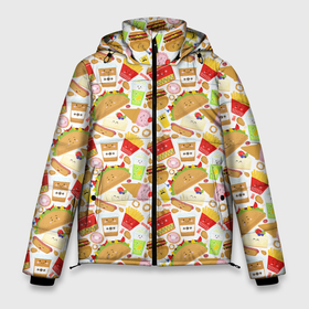 Мужская зимняя куртка 3D с принтом Продукты Питания в Петрозаводске, верх — 100% полиэстер; подкладка — 100% полиэстер; утеплитель — 100% полиэстер | длина ниже бедра, свободный силуэт Оверсайз. Есть воротник-стойка, отстегивающийся капюшон и ветрозащитная планка. 

Боковые карманы с листочкой на кнопках и внутренний карман на молнии. | burger | cheeseburger | fast food | hamburger | hot dog | pizza | блюдо | бургер | быстрое питание | гамбургер | еда | жратва | завтрак | закуска | картошка фри | корм | кушанье | макдоналдс | обед | перекус | пицца | пища | повар