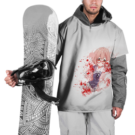 Накидка на куртку 3D с принтом Курияма кровь в Тюмени, 100% полиэстер |  | аниме девочка | за гранью | курияма | курияма мирай | мирай