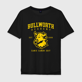 Мужская футболка хлопок Oversize с принтом Bully Bullworth Academy , 100% хлопок | свободный крой, круглый ворот, “спинка” длиннее передней части | bullworth academy | bully | canis canem edit | академия буллворта | булворт | джимми хопкинс | игры