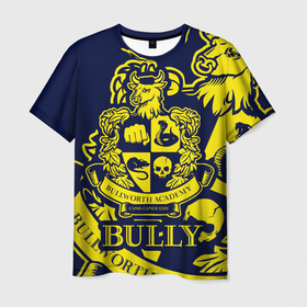 Мужская футболка 3D с принтом Bully, Bullworth Academy в Новосибирске, 100% полиэфир | прямой крой, круглый вырез горловины, длина до линии бедер | Тематика изображения на принте: bullworth academy | bully | canis canem edit | академия буллворта | булворт | булли | игры