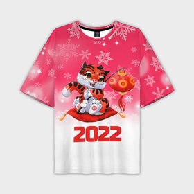 Мужская футболка OVERSIZE 3D с принтом Китайский тигр 2022 Новый год в Петрозаводске,  |  | Тематика изображения на принте: 2022 | год тигра | новый год | новый год 2022 | символ года | тигр | тигренок | тигрица | тигры
