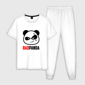 Мужская пижама хлопок с принтом Пандочка (2022) в Тюмени, 100% хлопок | брюки и футболка прямого кроя, без карманов, на брюках мягкая резинка на поясе и по низу штанин
 | 2022 | панда | пандочка | подарок | праздник