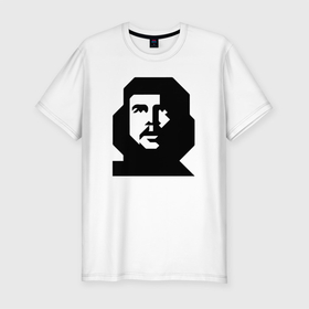 Мужская футболка хлопок Slim с принтом Че   минимализм в Екатеринбурге, 92% хлопок, 8% лайкра | приталенный силуэт, круглый вырез ворота, длина до линии бедра, короткий рукав | кастро | коммунизм | куба | минимализм | революция | социализм | че | че гевара
