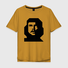 Мужская футболка хлопок Oversize с принтом Че   минимализм , 100% хлопок | свободный крой, круглый ворот, “спинка” длиннее передней части | кастро | коммунизм | куба | минимализм | революция | социализм | че | че гевара