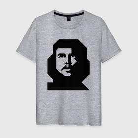 Мужская футболка хлопок с принтом Че   минимализм , 100% хлопок | прямой крой, круглый вырез горловины, длина до линии бедер, слегка спущенное плечо. | кастро | коммунизм | куба | минимализм | революция | социализм | че | че гевара