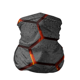 Бандана-труба 3D с принтом Раскаленный асфальт в Курске, 100% полиэстер, ткань с особыми свойствами — Activecool | плотность 150‒180 г/м2; хорошо тянется, но сохраняет форму | абстрактные | асфальт | горячее | катастрофа | лава | магма | неоновые | соты | ячейки