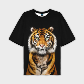 Мужская футболка OVERSIZE 3D с принтом Пушистый Тигр Во Тьме | Символ 2022 года в Петрозаводске,  |  | 2022 | beast | black | cat | christmas | merry | new year | tiger | xmas | водяной | год тигра | животные | зверь | когти | кот | кошки | новый год | огонь | паттерн | полосатый | рождество | тигр | узор | чб | черный