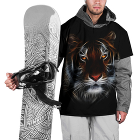 Накидка на куртку 3D с принтом Тигр в Темноте | Глаза Зверя в Петрозаводске, 100% полиэстер |  | Тематика изображения на принте: 2022 | beast | black | cat | christmas | merry | new year | tiger | xmas | водяной | год тигра | животные | зверь | когти | кот | кошки | новый год | огонь | паттерн | полосатый | рождество | тигр | узор | чб | черный