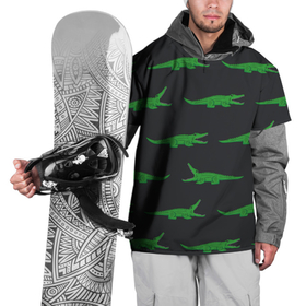 Накидка на куртку 3D с принтом Крокодилы паттерн , 100% полиэстер |  | животные | звери | зеленый | крокодилы | паттерн | пресмыкающиеся