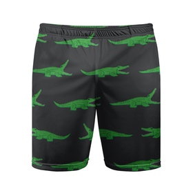 Мужские шорты спортивные с принтом Крокодилы паттерн в Курске,  |  | животные | звери | зеленый | крокодилы | паттерн | пресмыкающиеся