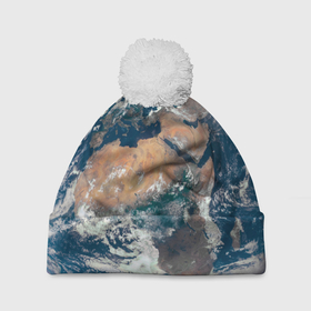 Шапка 3D c помпоном с принтом третья планета от Солнца Земля в Санкт-Петербурге, 100% полиэстер | универсальный размер, печать по всей поверхности изделия | earth | planet | земля | космос | планета