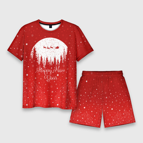 Мужской костюм с шортами 3D с принтом Новогодний Принт 2021 Санта Клаус Рождество в Петрозаводске,  |  | 2022 | для детей | для подарка | для рождества | красный | новогодние | новогодний | ноывй год | подарки | рождественский | рождество | санта | снежинки