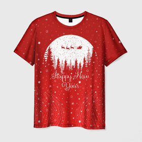 Мужская футболка 3D с принтом Новогодний Принт 2021 Санта Клаус Рождество , 100% полиэфир | прямой крой, круглый вырез горловины, длина до линии бедер | 2022 | для детей | для подарка | для рождества | красный | новогодние | новогодний | ноывй год | подарки | рождественский | рождество | санта | снежинки
