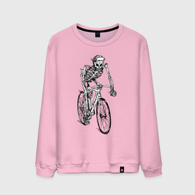 Мужской свитшот хлопок с принтом Crazy Rider в Тюмени, 100% хлопок |  | Тематика изображения на принте: bicycle | hype | skeleton | skull | speed | велосипед | скелет | скорость | хайп | череп