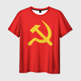 Мужская футболка 3D с принтом Красный Советский союз в Курске, 100% полиэфир | прямой крой, круглый вырез горловины, длина до линии бедер | Тематика изображения на принте: 17 октября | soviet | sovietwave | ленин | серп и молот | советский союз | сср | ссср
