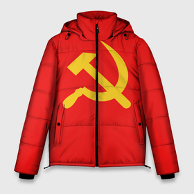 Мужская зимняя куртка 3D с принтом Красный Советский союз в Тюмени, верх — 100% полиэстер; подкладка — 100% полиэстер; утеплитель — 100% полиэстер | длина ниже бедра, свободный силуэт Оверсайз. Есть воротник-стойка, отстегивающийся капюшон и ветрозащитная планка. 

Боковые карманы с листочкой на кнопках и внутренний карман на молнии. | 17 октября | soviet | sovietwave | ленин | серп и молот | советский союз | сср | ссср