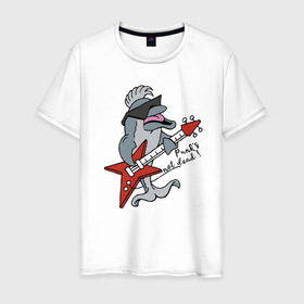 Мужская футболка хлопок с принтом Punks not dead , 100% хлопок | прямой крой, круглый вырез горловины, длина до линии бедер, слегка спущенное плечо. | dolphin | guitar | hair | hype | music | tail | tongue | гитара | дельфин | музыка | очки | хайп | хвост | язык