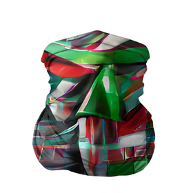 Бандана-труба 3D с принтом Бодрый Новый год , 100% полиэстер, ткань с особыми свойствами — Activecool | плотность 150‒180 г/м2; хорошо тянется, но сохраняет форму | зеленый | красный | новый год | полосы | рождество | спортивный | яркий
