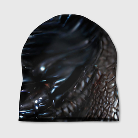 Шапка 3D с принтом Элегантный инопланетянин , 100% полиэстер | универсальный размер, печать по всей поверхности изделия | без букв | без надписей | блестящий | дракон | змея | однотонный | тренд | фантастика | хищник | черный | чужой