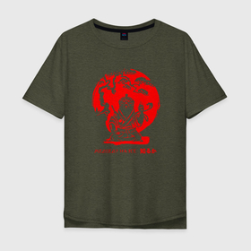 Мужская футболка хлопок Oversize с принтом Медоеду на все в Петрозаводске, 100% хлопок | свободный крой, круглый ворот, “спинка” длиннее передней части | восток | дзен | звери | иероглифы | медведь | медитация | философия | япония
