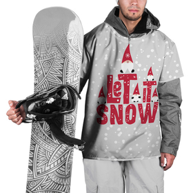 Накидка на куртку 3D с принтом Let it snow   пусть идет снег в Новосибирске, 100% полиэстер |  | Тематика изображения на принте: christmas | gnomes | let it snow | new year | red caps | winter | гномы | зима | красные колпаки | новый год | пусть идет снег | рождество