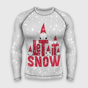 Мужской рашгард 3D с принтом Let it snow  пусть идет снег ,  |  | christmas | gnomes | let it snow | new year | red caps | winter | гномы | зима | красные колпаки | новый год | пусть идет снег | рождество