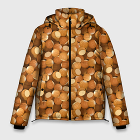 Мужская зимняя куртка 3D с принтом Орехи Фундук в Санкт-Петербурге, верх — 100% полиэстер; подкладка — 100% полиэстер; утеплитель — 100% полиэстер | длина ниже бедра, свободный силуэт Оверсайз. Есть воротник-стойка, отстегивающийся капюшон и ветрозащитная планка. 

Боковые карманы с листочкой на кнопках и внутренний карман на молнии. | Тематика изображения на принте: белка | грызун | еда | завтрак | закуска | корм | кормление | кушанье | лакомство | обед | орехи | орешки | перекус | пища | повар | рацион | столовая | съестное | трапеза | угощение | ужин | фундук
