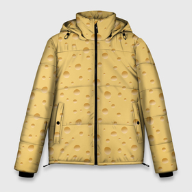 Мужская зимняя куртка 3D с принтом Сыр   (Cheese) в Кировске, верх — 100% полиэстер; подкладка — 100% полиэстер; утеплитель — 100% полиэстер | длина ниже бедра, свободный силуэт Оверсайз. Есть воротник-стойка, отстегивающийся капюшон и ветрозащитная планка. 

Боковые карманы с листочкой на кнопках и внутренний карман на молнии. | cambotsola | camembert | cheese | chester | dor blue | mascrapone | mozzarella | parmesan | roquefort | shave | бри | брынза | голландский сыр | горгонцола | дор блю | еда | камамбер | камбоцола | маскрапоне | молоко | моцарелла | пармезан | пища