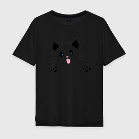 Мужская футболка хлопок Oversize с принтом Лапы,усы,хвост , 100% хлопок | свободный крой, круглый ворот, “спинка” длиннее передней части | животные | кот | котик | кошка | лапки