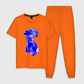 Мужская пижама хлопок с принтом Катаро Бокуто в Кировске, 100% хлопок | брюки и футболка прямого кроя, без карманов, на брюках мягкая резинка на поясе и по низу штанин
 | аниме | волейбол | катаро бокуто | манга | неон