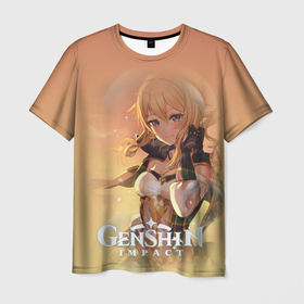 Мужская футболка 3D с принтом Genshin Impact  и ее герои в Кировске, 100% полиэфир | прямой крой, круглый вырез горловины, длина до линии бедер | genshin impact | аниме | видеоигры | геншин | ёимия | королева  праздника лета