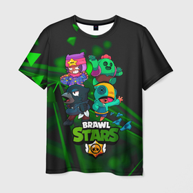 Мужская футболка 3D с принтом BRAWL STARS КОМПАНИЯ ИГРА в Екатеринбурге, 100% полиэфир | прямой крой, круглый вырез горловины, длина до линии бедер | brawl | brawl stars | brawlstars | бравлстарс | ворон | леон | лион