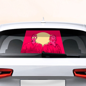 Наклейка на авто - для заднего стекла с принтом Диско арт , ПВХ | Точные размеры наклейки зависят от выбранного изображения (ширина не больше 75 мм, высота не больше 45 мм) | 