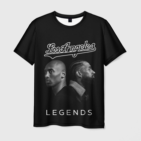 Мужская футболка 3D с принтом Los Angeles Legends | Легенды Лос Анджлелеса в Тюмени, 100% полиэфир | прямой крой, круглый вырез горловины, длина до линии бедер | basketball | bryant | kobe | lakers | legends | los angeles | nba | sport | баскетбол | брайант | кобе | легенда | лейкерс | лос анджелес | нба | нипси хассл | рэп | хип хоп