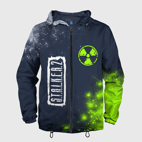 Мужская ветровка 3D с принтом STALKER 2 + Краски 7 в Новосибирске, 100% полиэстер | подол и капюшон оформлены резинкой с фиксаторами, два кармана без застежек по бокам, один потайной карман на груди | biohazard | chernobyl | logo | radiation | stalker | stalker 2 | stalker2 | биохазард | игра | игры | краска | краски | лого | логотип | логотипы | радиация | символ | сталкер | сталкер 2 | сталкер2 | чернобылит | чернобыль